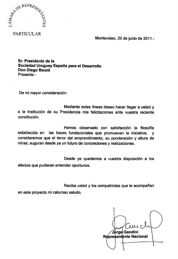 Correspondencia  SOCIEDAD URUGUAY - ESPAÑA